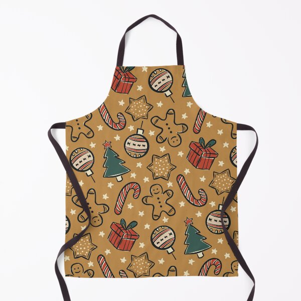 Item preview, Vintage Christmas Ornaments Pattern in Warm Mustard Gold Retro Xmas designed and sold by Claudia S. Design.