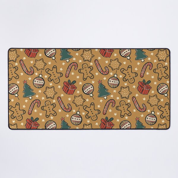 Item preview, Vintage Christmas Ornaments Pattern in Warm Mustard Gold Retro Xmas designed and sold by Claudia S. Design.