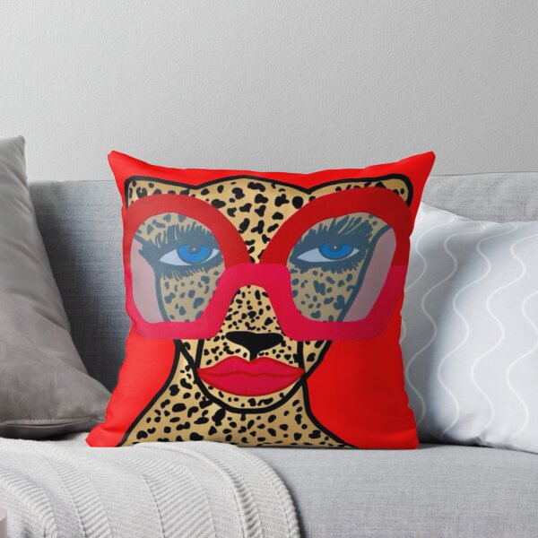 Item preview, Chic Cheetah with Red Glasses and Lips designed and sold by DailyDoodlesBySumbul.