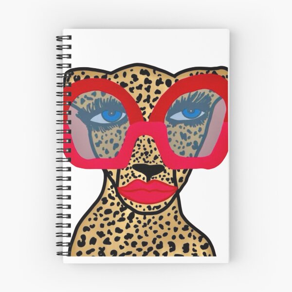Item preview, Chic Cheetah with Red Glasses and Lips designed and sold by DailyDoodlesBySumbul.