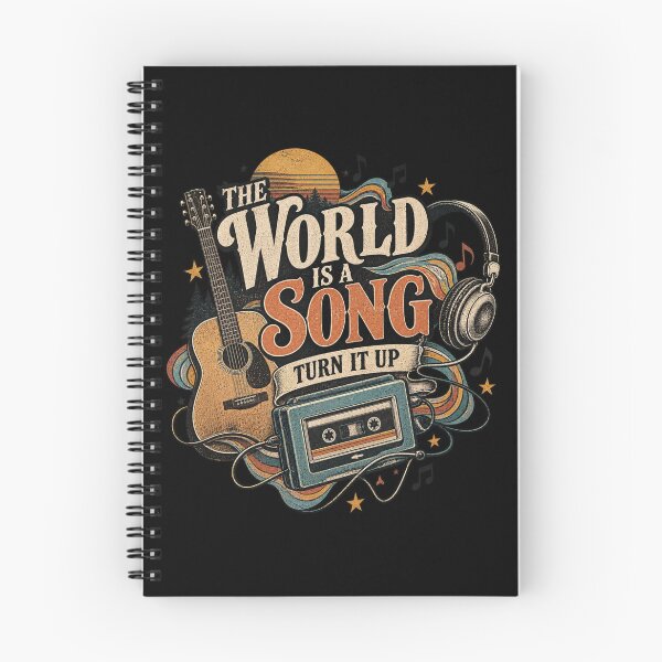 Item preview, The World Is a Song T-Shirt | Vintage Music Lover Guitar Retro Graphic designed and sold by Fanverse Merchandise.