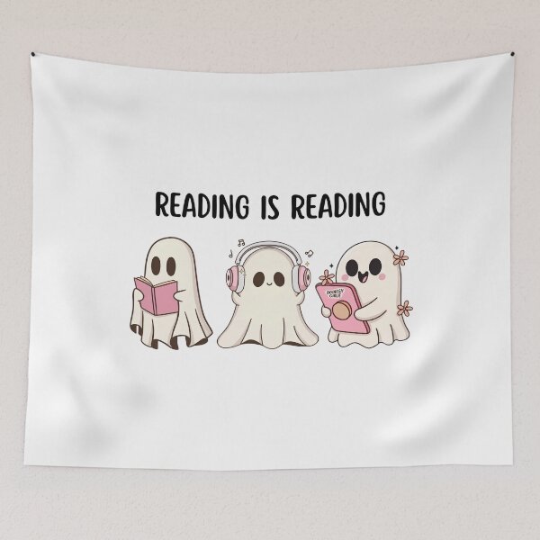 Item preview, Reading Is Reading Cute Ghosts Audiobook Ebook Paper Book Halloween designed and sold by Moad Fahim.