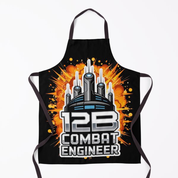 Item preview, 12B Combat Engineer — Futuristic Multi‑Tower Tech Emblem U.S. Army MOS Military Engineering Graphic White Outline Explosion designed and sold by GFamilyC.