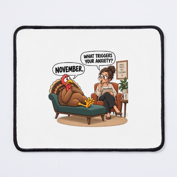 Item preview, Funny Thanksgiving Turkey Therapy – November Anxiety designed and sold by EwelinaBa.