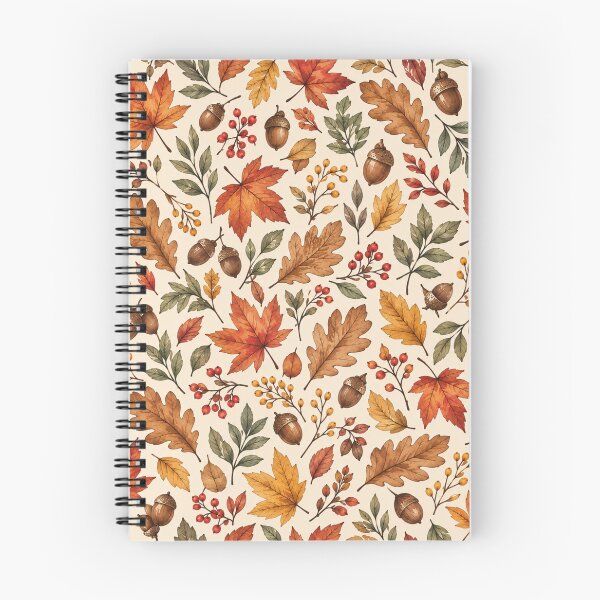 Item preview, Autumn Woodland Botanical Pattern – Cozy Fall Leaves & Acorns designed and sold by HO•Designs.