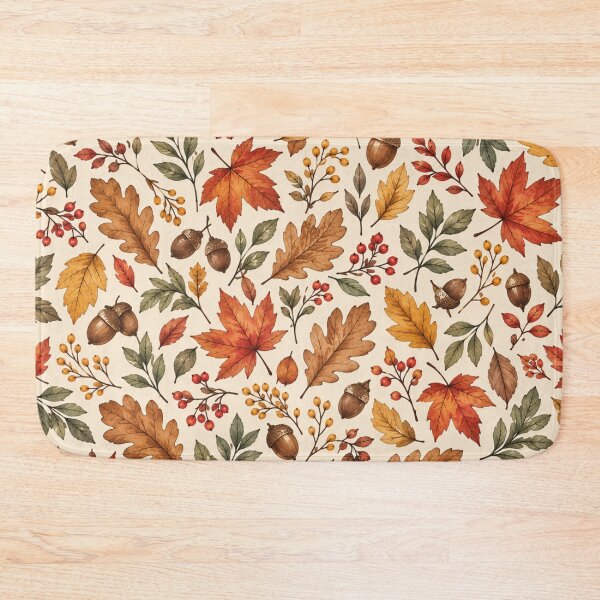 Item preview, Autumn Woodland Botanical Pattern – Cozy Fall Leaves & Acorns designed and sold by HO•Designs.