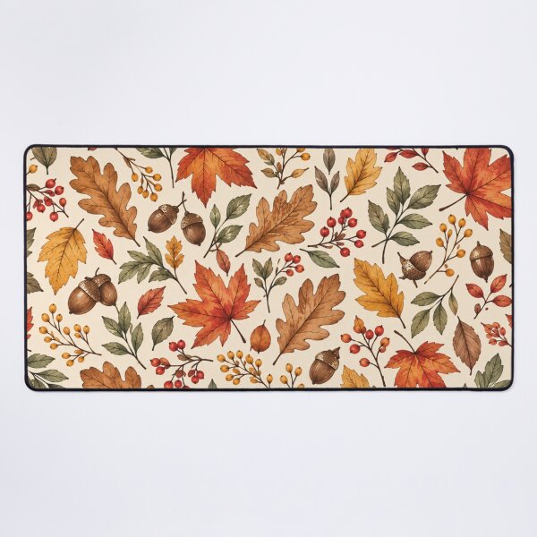 Item preview, Autumn Woodland Botanical Pattern – Cozy Fall Leaves & Acorns designed and sold by HO•Designs.