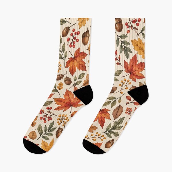 Item preview, Autumn Woodland Botanical Pattern – Cozy Fall Leaves & Acorns designed and sold by HO•Designs.