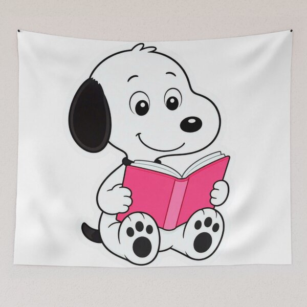 Item preview, Cute White Puppy Reading a Pink Book designed and sold by ExploreAura Studio.