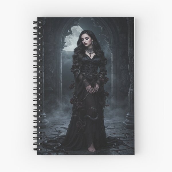 Item preview, Dark Serpent Goddess Surrounded by Black Roses designed and sold by JanjjaSoulInk.