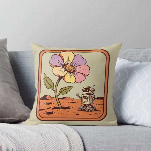 Item preview, robot and giant flower on a distant planet designed and sold by mixoubraw.