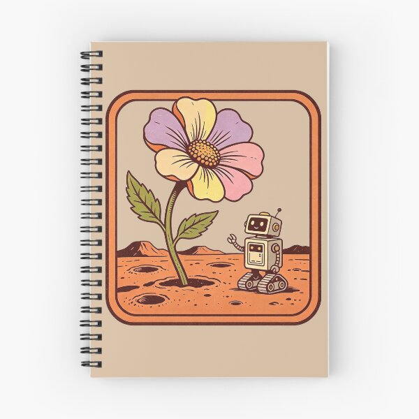 Item preview, robot and giant flower on a distant planet designed and sold by mixoubraw.