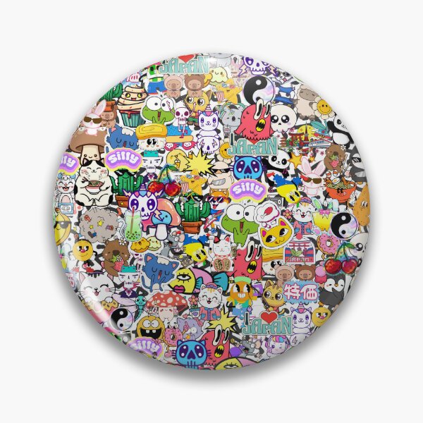 Item preview, Kawaii Harajuku Pop Art Stickerbomb Collage designed and sold by Side By Side Studio.
