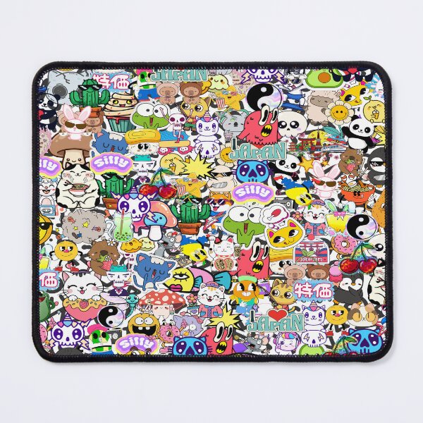 Item preview, Kawaii Harajuku Pop Art Stickerbomb Collage designed and sold by Side By Side Studio.