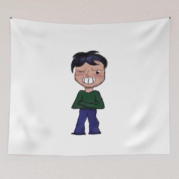 Item preview, Cute Confident Cartoon Boy – Winking Character Sticker Art designed and sold by davidmalec.