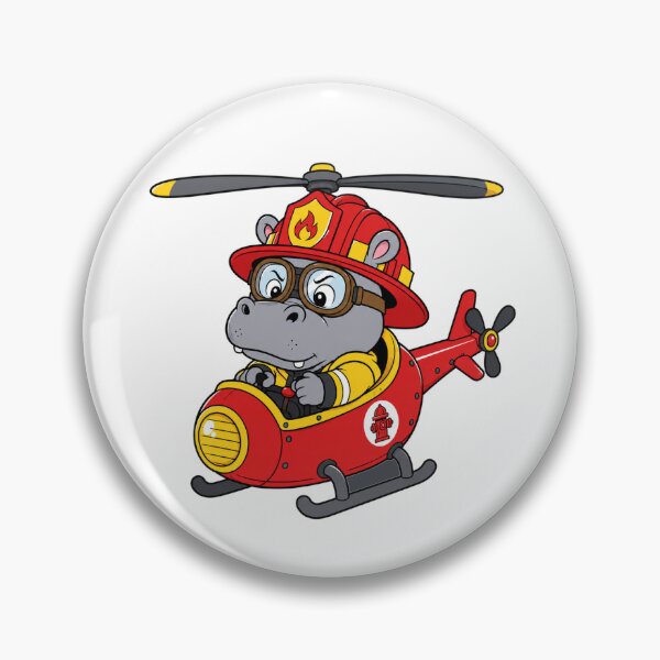 Item preview, Firefighter Hippo – Rescue Helicopter - Ready for a rescue mission! designed and sold by Nubian Style.