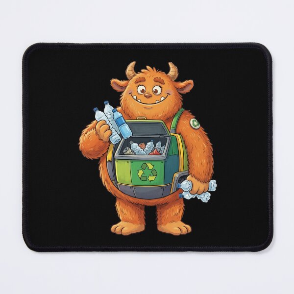 Item preview, Funny Garbage Collector Monster With Recycle Bin designed and sold by BeaBuzz.