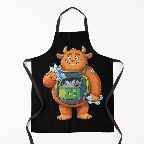 Item preview, Funny Garbage Collector Monster With Recycle Bin designed and sold by BeaBuzz.