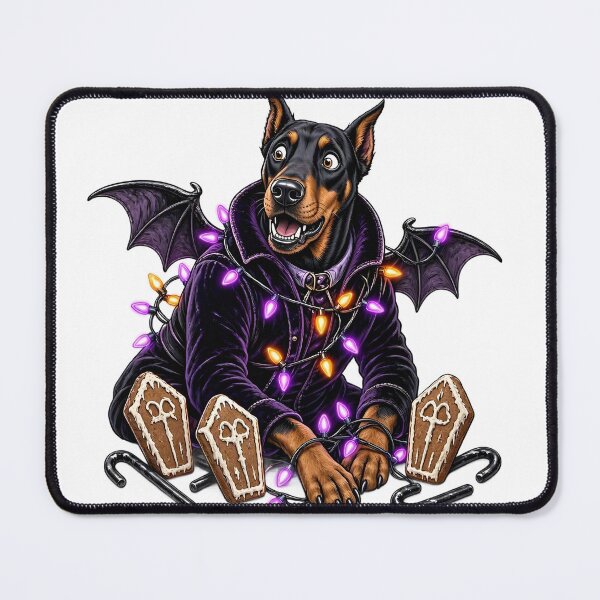 Item preview, Cute Vampire Doberman with Coffin Biscuits and Fairy Lights designed and sold by CraftyValley.