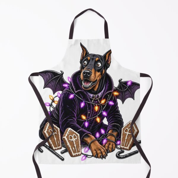 Item preview, Cute Vampire Doberman with Coffin Biscuits and Fairy Lights designed and sold by CraftyValley.
