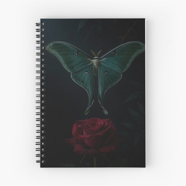Item preview, Gothic Luna Moth Resting on a Dark Rose designed and sold by JanjjaSoulInk.
