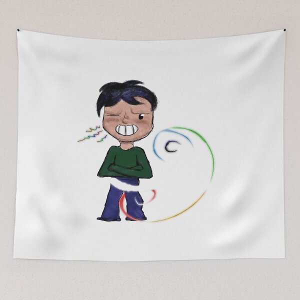 Item preview, Cute Cartoon Boy with Magic Swirl Effect – Sticker Art designed and sold by davidmalec.
