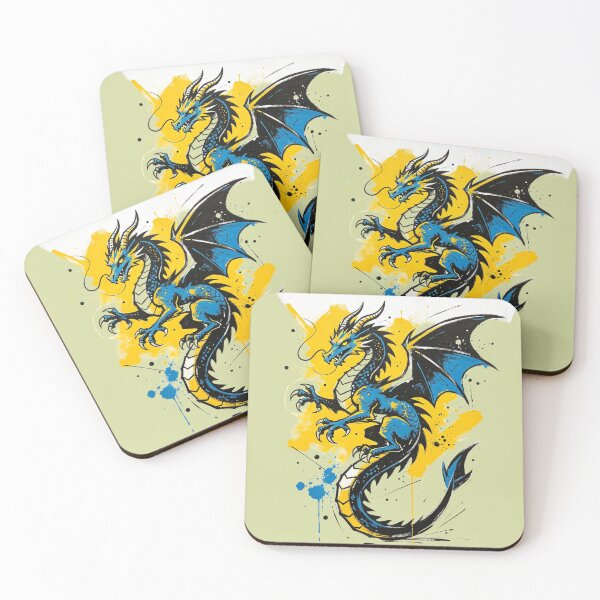 Item preview, Blue and yellow urban dragon designed and sold by mixoubraw.