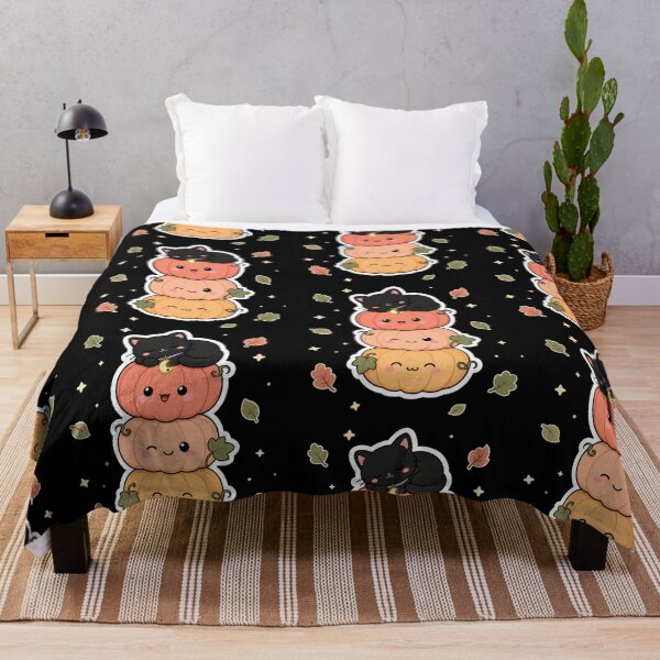 Item preview, Kawaii Pumpkin Cat Stack – Cute Black Cat on Pumpkins designed and sold by Artxotic Studio.