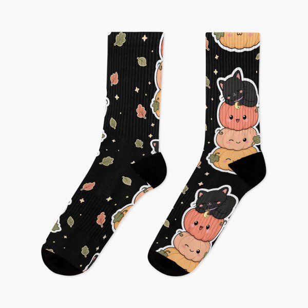 Item preview, Kawaii Pumpkin Cat Stack – Cute Black Cat on Pumpkins designed and sold by Artxotic Studio.