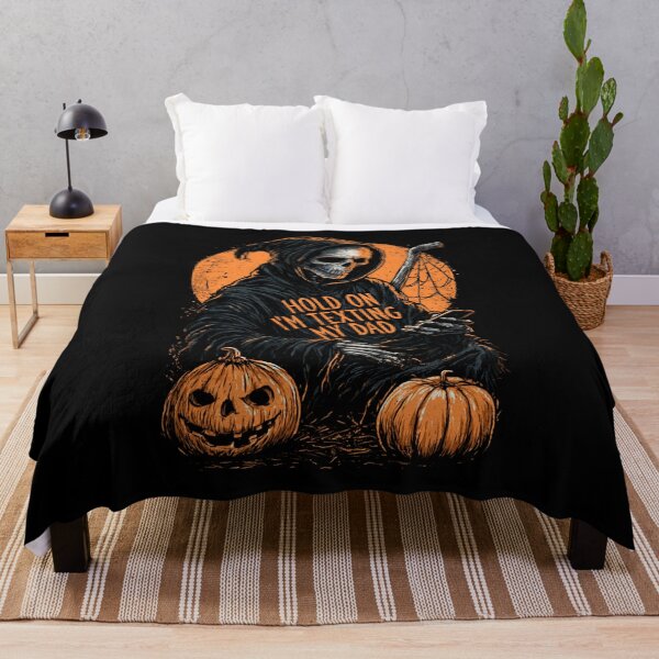Item preview, Hold On I'm Texting My Dad – Funny Halloween Dark Humor Skeleton designed and sold by DyzioSupply.