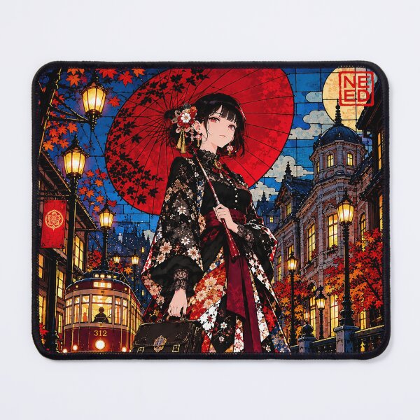 Item preview, Taisho Roman Night – Red Umbrella Autumn Girl designed and sold by Neo Edo Studio.
