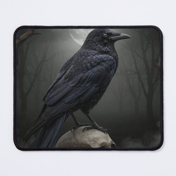 Item preview, Black Raven and Skull Beneath a Gothic Moon designed and sold by JanjjaSoulInk.