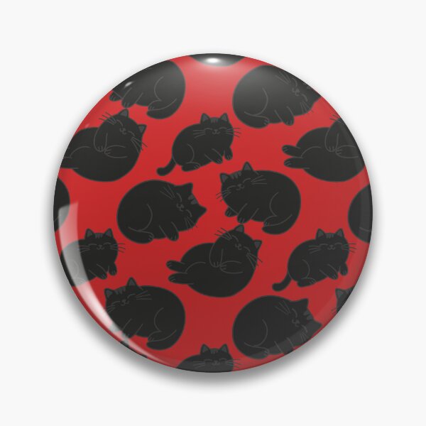 Item preview, Cute Black Cats Red Seamless Pattern designed and sold by IriArt-Designs.