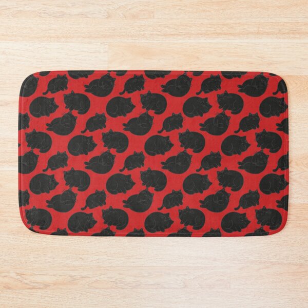 Item preview, Cute Black Cats Red Seamless Pattern designed and sold by IriArt-Designs.