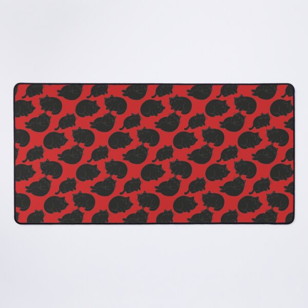 Item preview, Cute Black Cats Red Seamless Pattern designed and sold by IriArt-Designs.