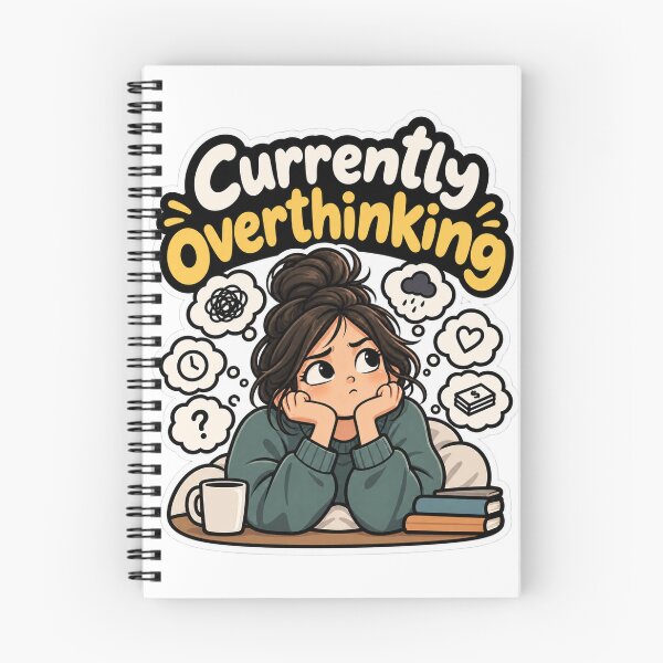 Item preview, Currently Overthinking – Funny Relatable Overthinking Sticker designed and sold by Pixel & Ponder.