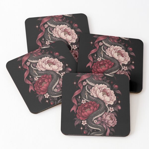 Item preview, Dark Coquette Snake and Peonies designed and sold by 966 A.D..