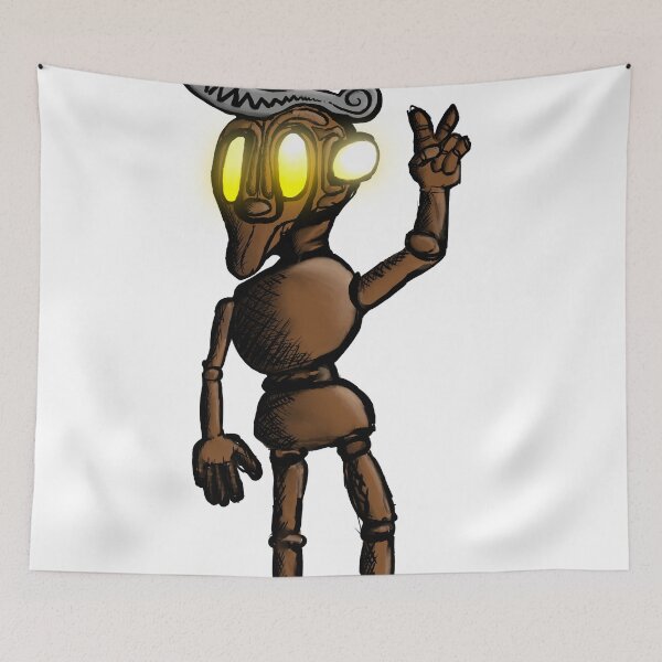 Item preview, Robotic Puppet Character with Glowing Eyes – Fantasy Sticker Art designed and sold by davidmalec.