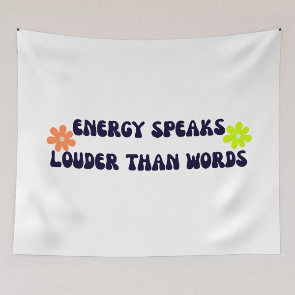 Item preview, Energy Speaks Louder Than Words Retro Typography designed and sold by Pamthedesigner.