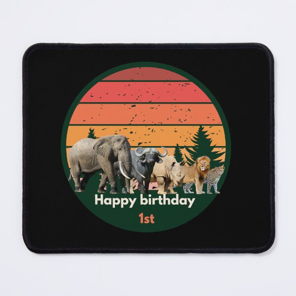 Item preview, Big Five Safari Sunset 1st Birthday - African Wildlife Retro Design designed and sold by Weather gifts .