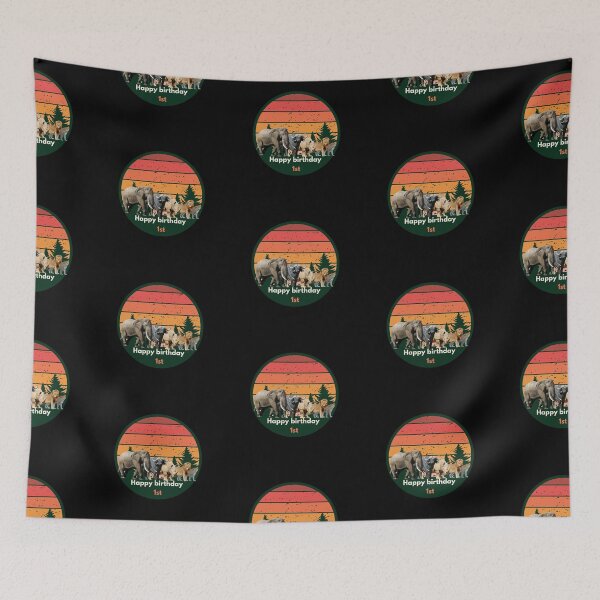 Item preview, Big Five Safari Sunset 1st Birthday - African Wildlife Retro Design designed and sold by Weather gifts .