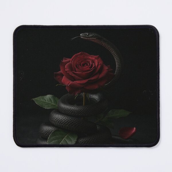 Item preview, Black Snake Wrapped Around Gothic Crimson Roses designed and sold by JanjjaSoulInk.