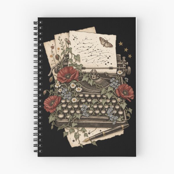 Item preview, Vintage Typewriter Wildflower Poetcore Illustration designed and sold by 966 A.D..