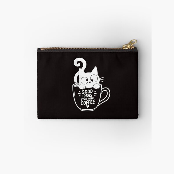 Item preview, Good Ideas Start With Coffee – Cute Cat Coffee Design designed and sold by ArtPer-design.