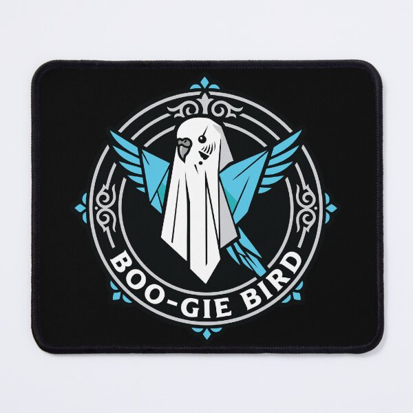 Item preview, Geometric Ghost Parakeet Boo-Gie Bird Emblem Art designed and sold by ZUMERI.
