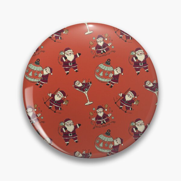 Item preview, Funny Vintage Santa Claus Pattern in Crimson Red Editorial Xmas designed and sold by Claudia S. Design.
