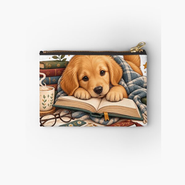 Item preview, Cozy Golden Retriever Reading a Book – Cute Bookworm Puppy Sticker designed and sold by JAY187VK.
