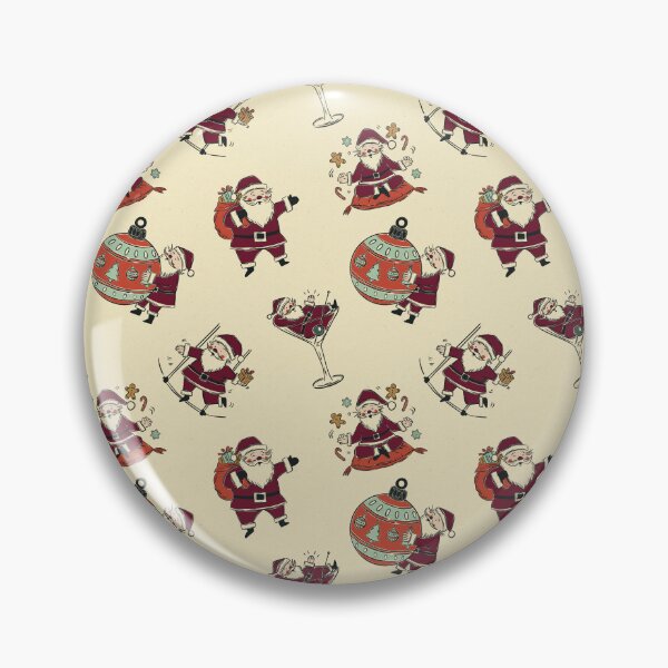 Item preview, Funny Vintage Santa Claus Pattern in Cream  Editorial Holiday designed and sold by Claudia S. Design.