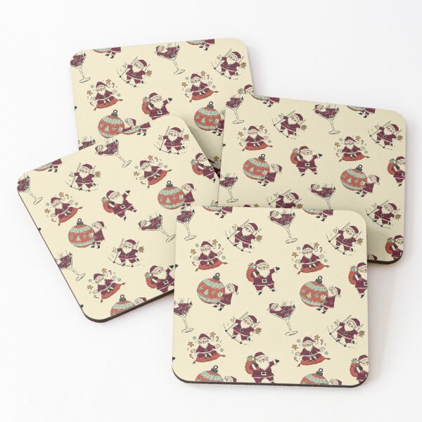 Item preview, Funny Vintage Santa Claus Pattern in Cream  Editorial Holiday designed and sold by Claudia S. Design.