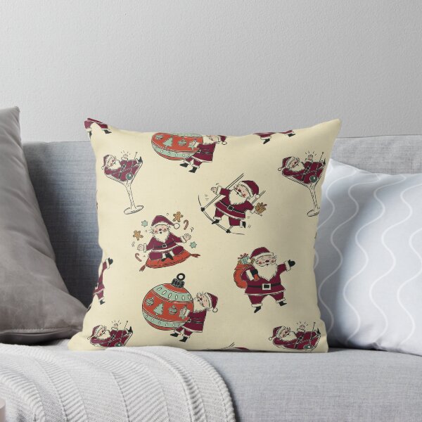 Item preview, Funny Vintage Santa Claus Pattern in Cream  Editorial Holiday designed and sold by Claudia S. Design.